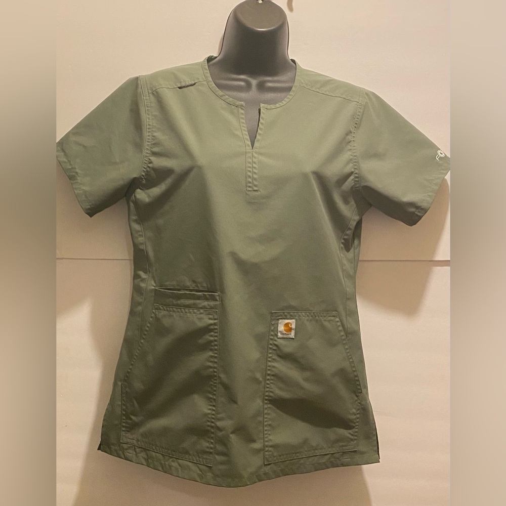 Carhartt Force Women's Nurse Notch Neck Tunic Scrub Top - Olive - Lenny's